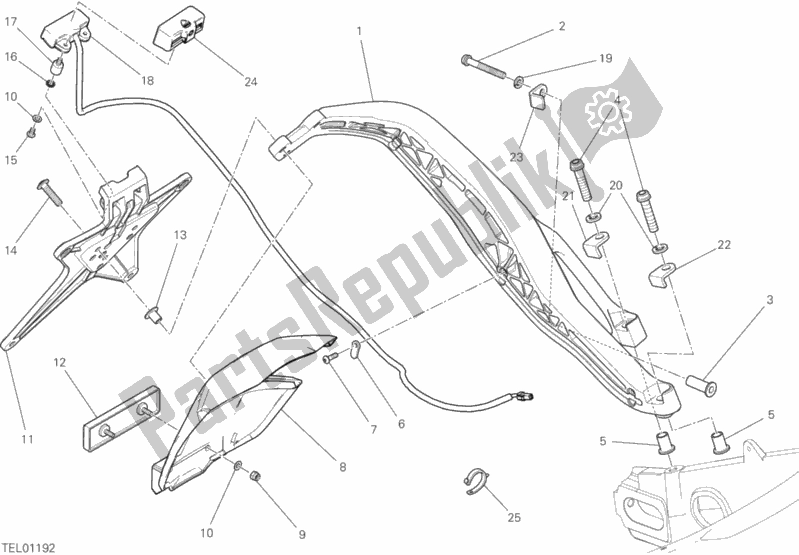 Alle onderdelen voor de 21a - Plaathouder van de Ducati Scrambler Flat Track Thailand 803 2019